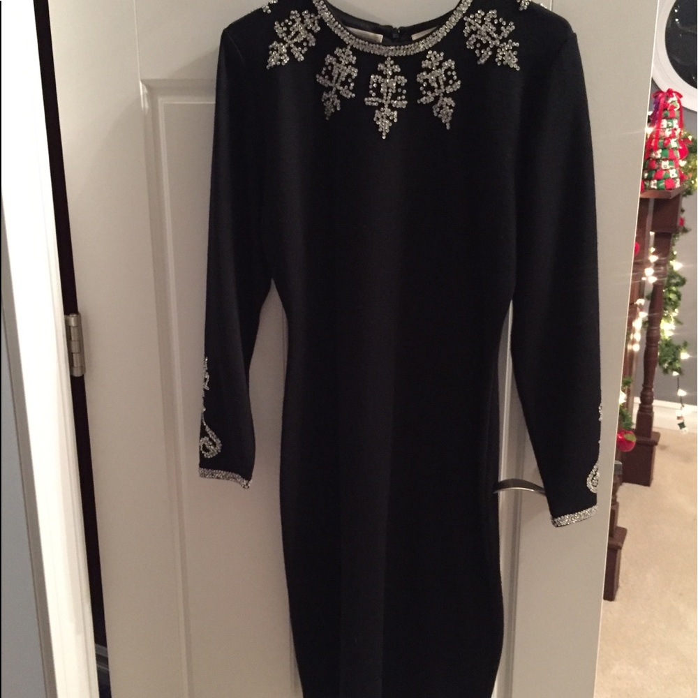 Sparkle in Liz Claiborne sheath acrylic wool dress